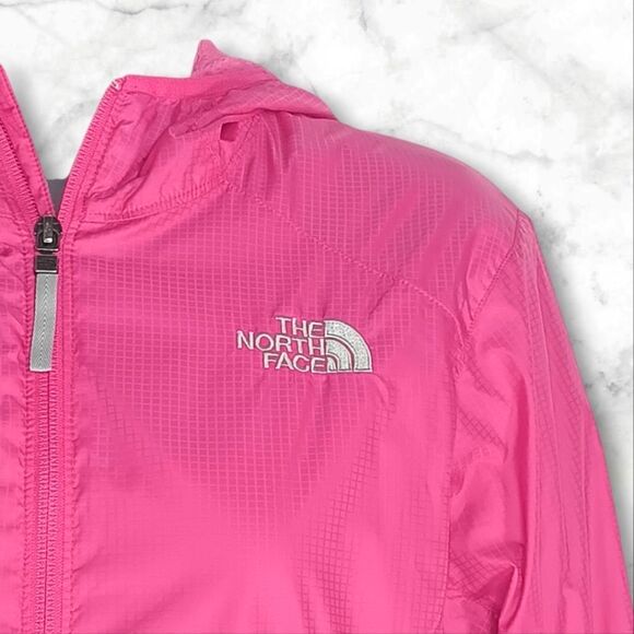 THE NORTH FACE Women's Pink Hooded Full Zip 100% Nylon Jacket Small Petite - Picture 3 of 11